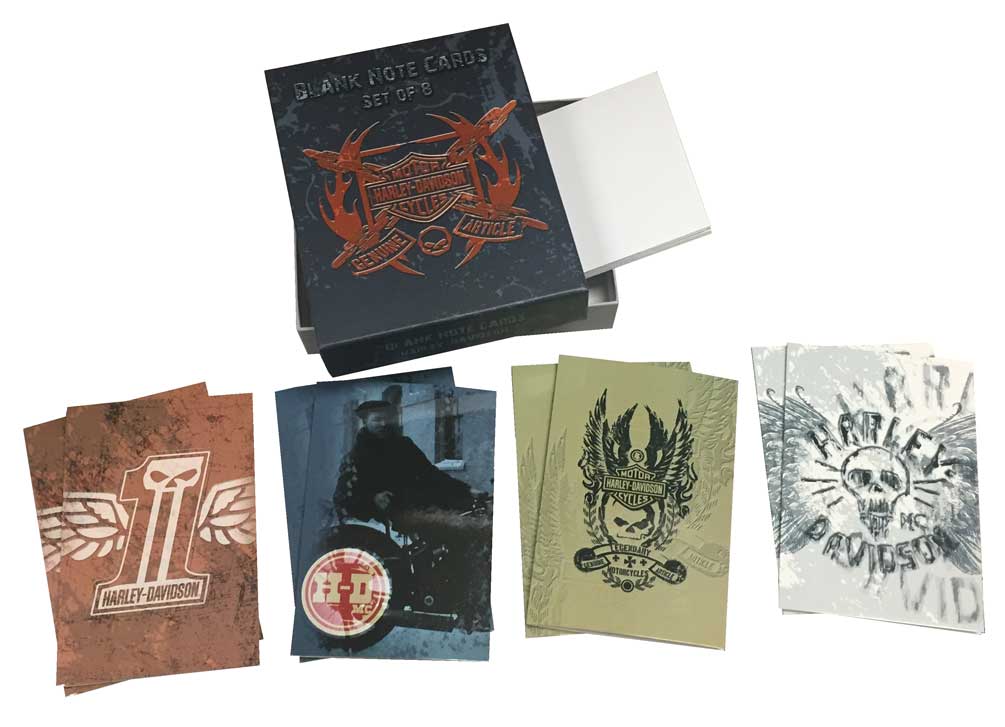 Harley-Davidson Rustic Note Stationery Card Set, Set of 8 Blank Cards 210036 - Wisconsin Harley-Davidson