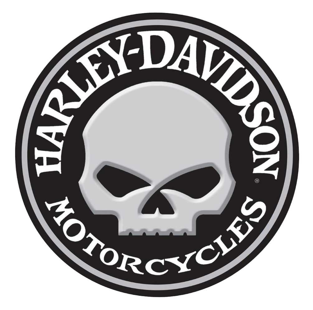 Harley-Davidson Embossed Willie G Skull Button Round Tin Sign, 14 inch 2011021 - Wisconsin Harley-Davidson