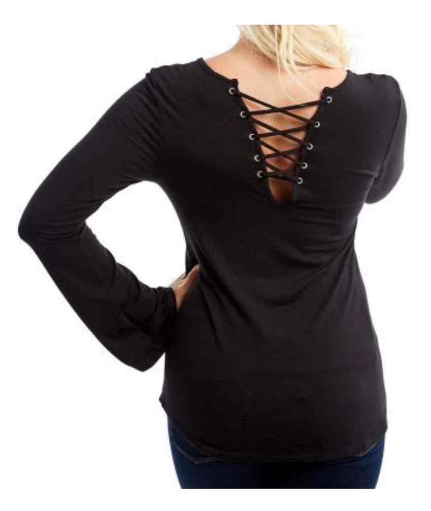 新品 AM1366 Lindsay logo tops black Harley-Davidson® Women's Embellished H-D Long Sleeve Cut-Out