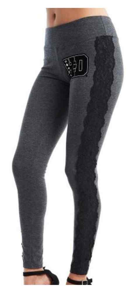 Harley-Davidson Free Shipping - Harley-Davidson Women's H-D University Lace Trim Sides Leggings, Charcoal - Free Shipping on many products plus Orders Over $99
