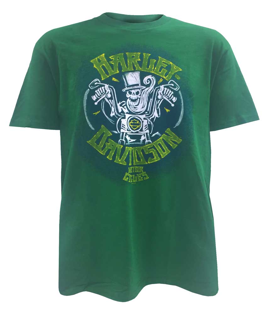 Harley-Davidson Men's Endless Road Skull Short Sleeve T-Shirt, Green 5504-HB5R - Wisconsin Harley-Davidson