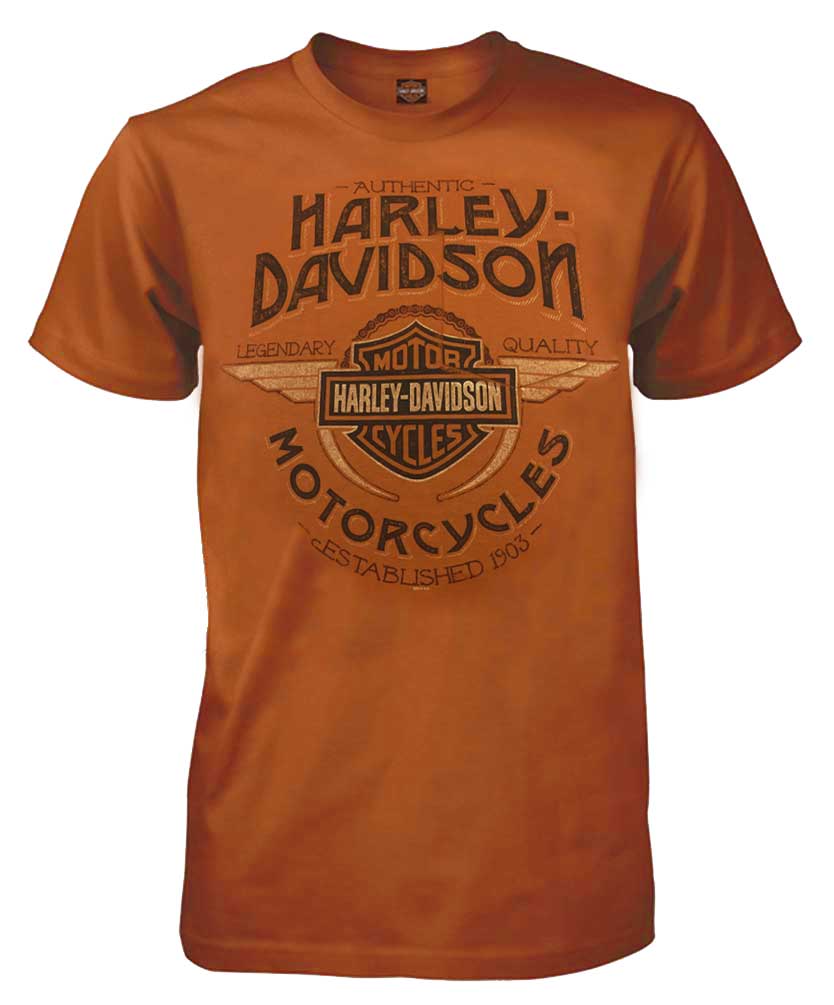 Harley-Davidson Men's Historic Rumble Chest Pocket T-Shirt, Orange 5508-HB62 - Wisconsin Harley-Davidson