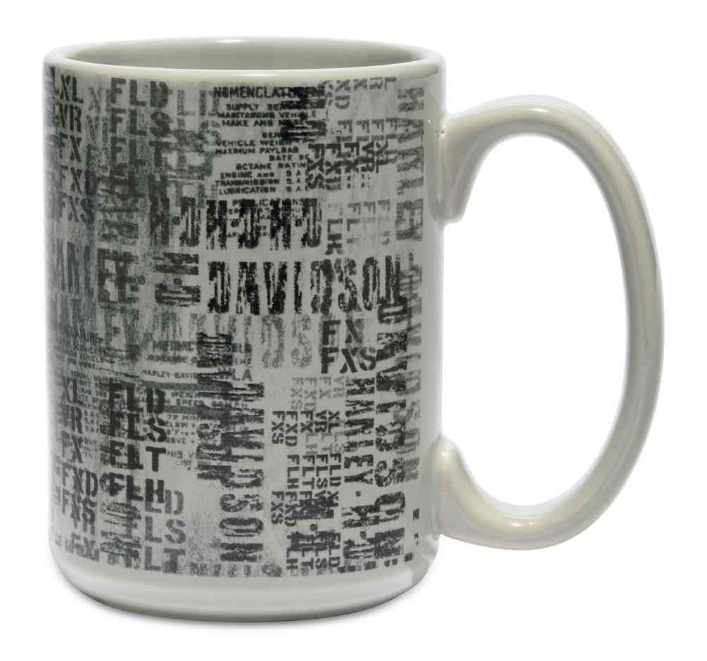 Harley-Davidson Allover Printed Ceramic Coffee Mug, White, 14 oz. 96810-17V - Wisconsin Harley-Davidson