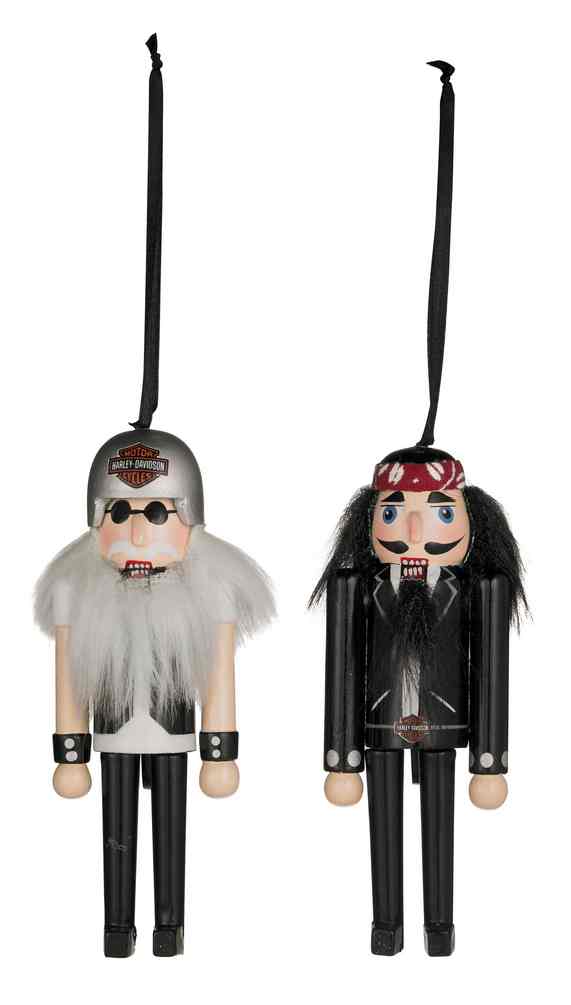Harley-Davidson Set of Two Biker Wooden Nutcracker Ornaments, 4.5 inch 96852-17V - Wisconsin Harley-Davidson