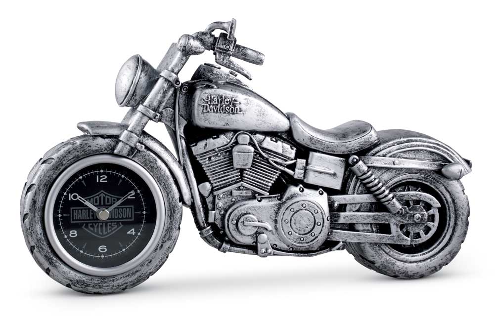 Harley-Davidson Sculpted Motorcycle Clock, 12.25 x 7.25 x 3 inches 96819-17V - Wisconsin Harley-Davidson