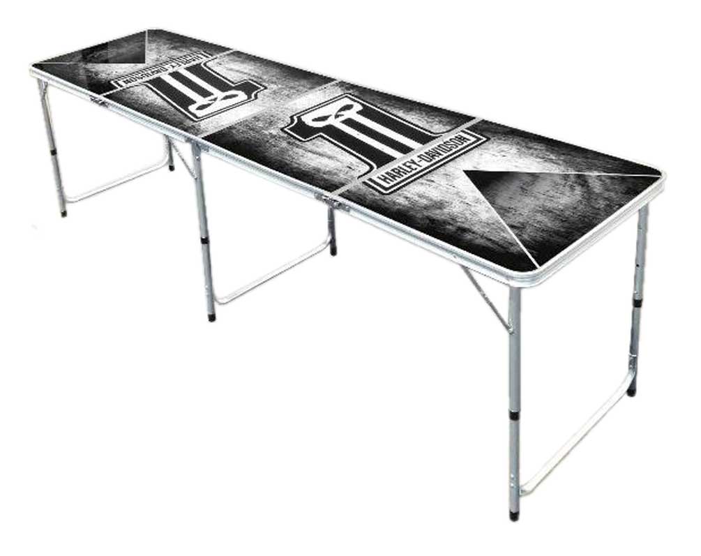Harley-Davidson Dark Custom #1 Skull Beer Pong Table, 8ft. Aluminum 66293 - Wisconsin Harley-Davidson