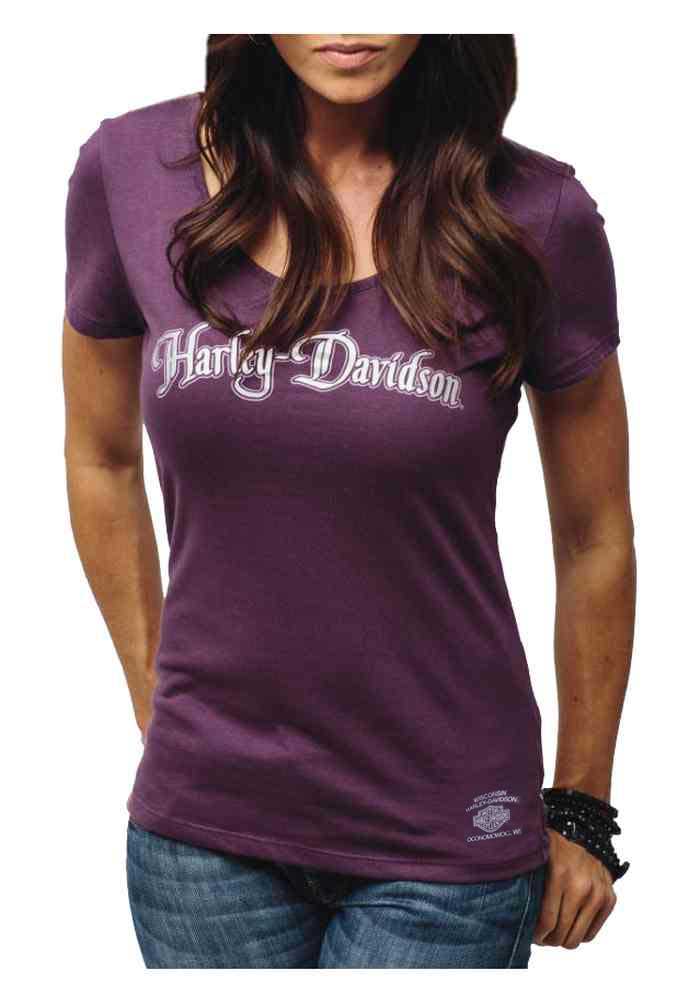 Harley-Davidson Women's It's Gone H-D Script Premium Tee, Purple H179-HA68 - Wisconsin Harley-Davidson