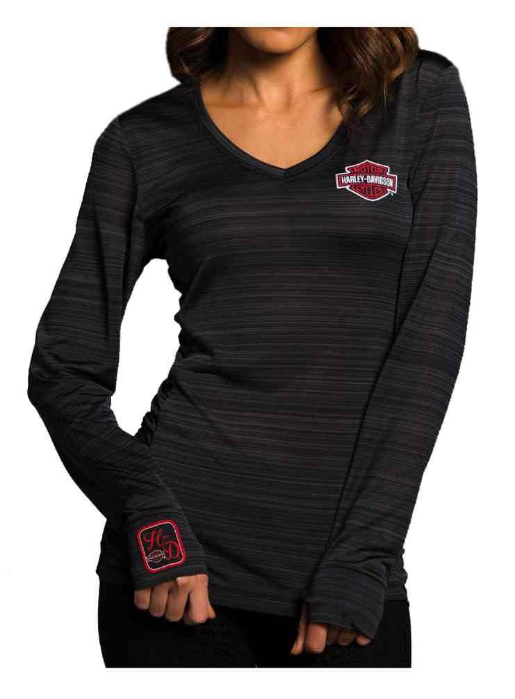 Harley-Davidson Women's Performance Ride All Day Premium Shirt, Black HU08-HC4X - Wisconsin Harley-Davidson