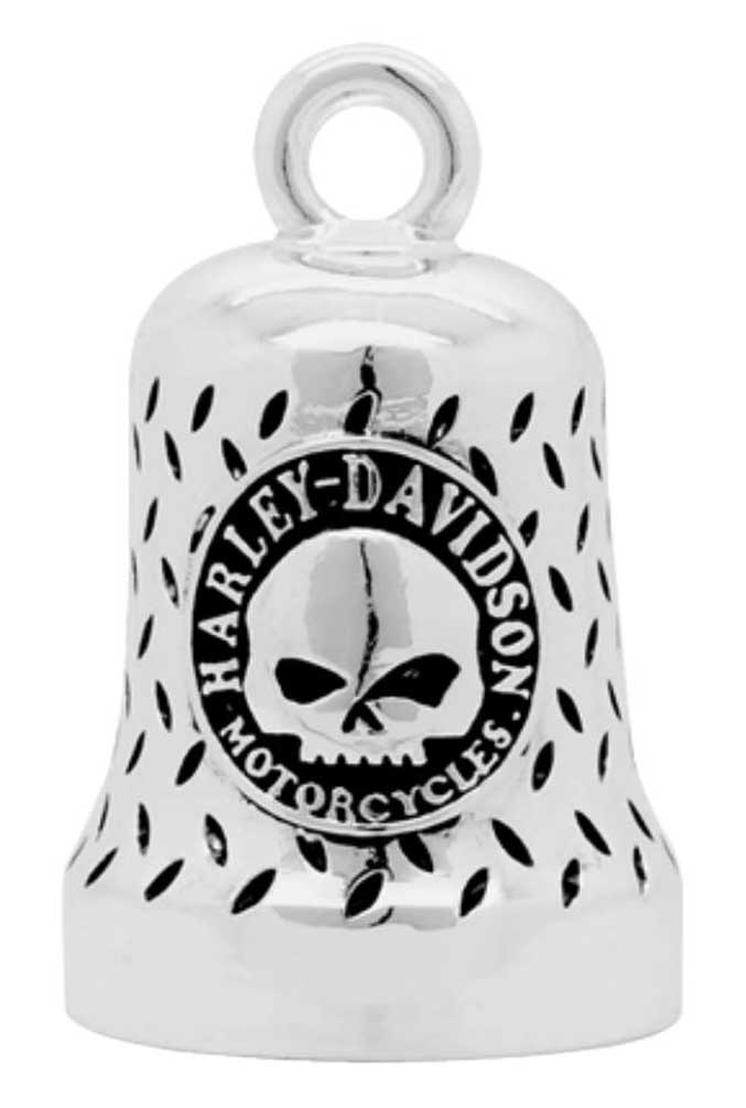 Harley-Davidson Willie G Skull Diamond Plated Ride Bell, Chrome Finish HRB078 - Wisconsin Harley-Davidson