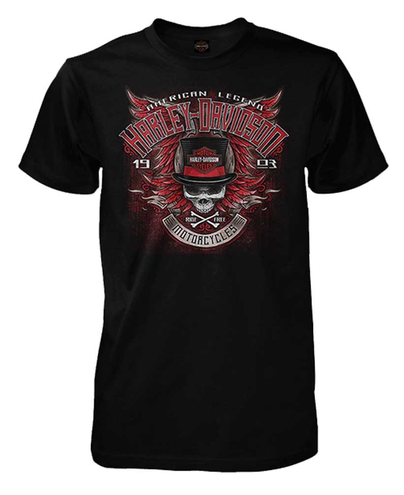 Harley-Davidson Men's Street Legend Winged Skull Short Sleeve T-Shirt, Black - Wisconsin Harley-Davidson