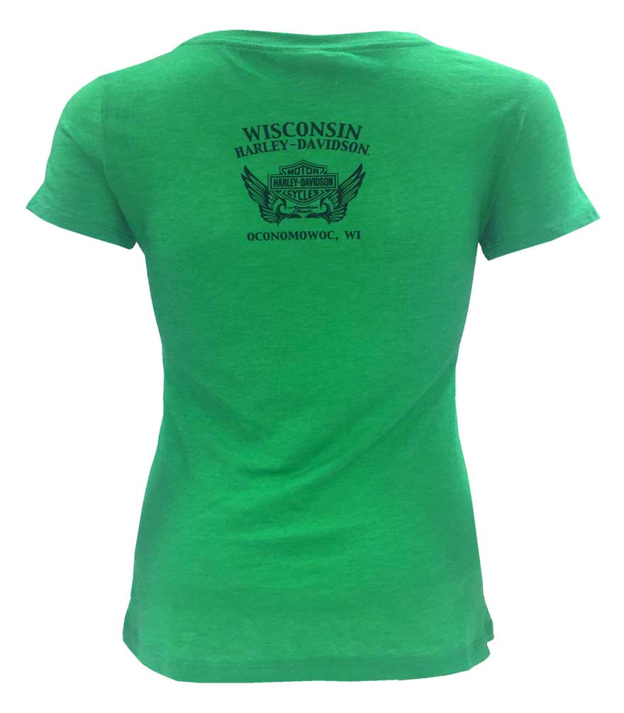 Harley-Davidson Free Shipping - Harley-Davidson Women's Lucky Day Foiled Scoop Neck Short Sleeve Tee, Envy Green - Free Shipping on many products plus Orders Over $99