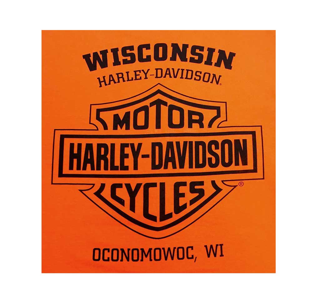 Harley-Davidson Free Shipping - Harley-Davidson Men's Genuine Label B&S Short Sleeve T-Shirt, Safety Orange - Free Shipping on many products plus Orders Over $99