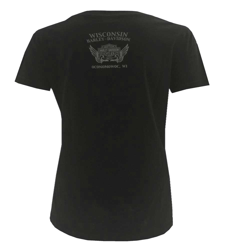 Harley-Davidson Free Shipping - Harley-Davidson Women's Foiled Shield Curved Hem Short Sleeve Tee, Black - Free Shipping on many products plus Orders Over $99