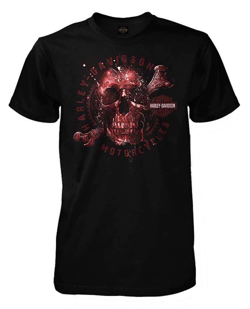 Harley-Davidson Men's Apparition Skeleton Skull Short Sleeve T-Shirt, Black - Wisconsin Harley-Davidson