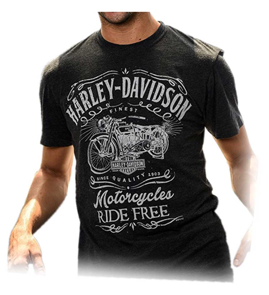 Harley-Davidson Men's Timepiece Motorcycle Short Sleeve T-Shirt, Vintage Black - Wisconsin Harley-Davidson
