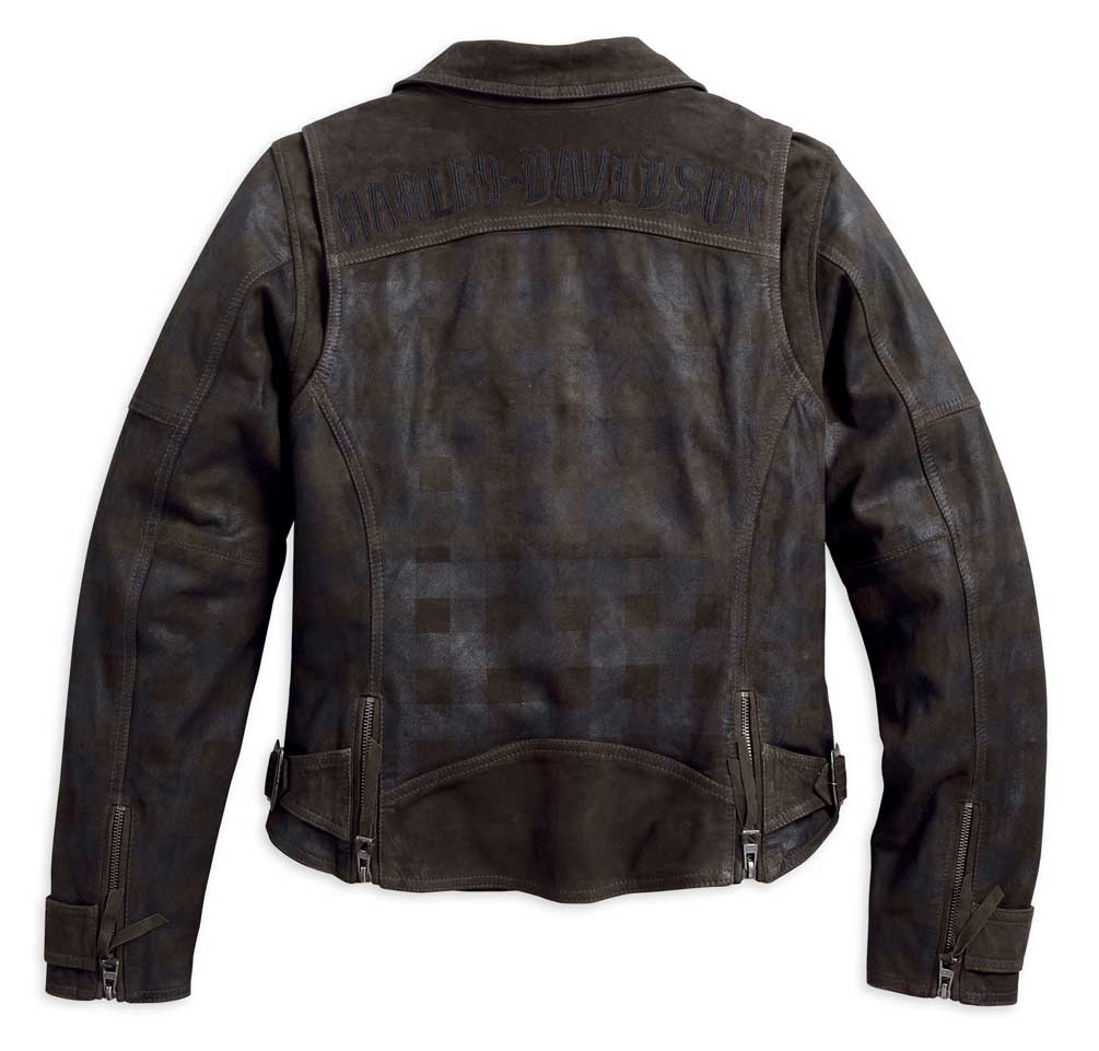 Harley-Davidson® Women's Haunt Plaid Leather Biker Jacket
