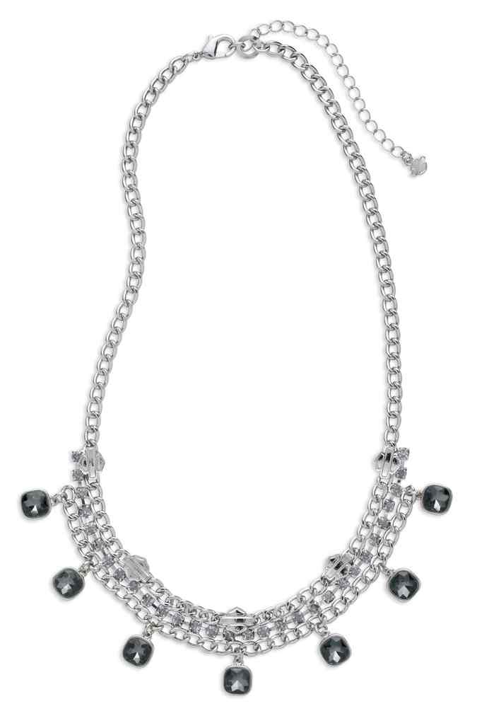 Harley-Davidson Women's Smoke Rhinestone Embellished Fashion Necklace 97794-17VW - Wisconsin Harley-Davidson