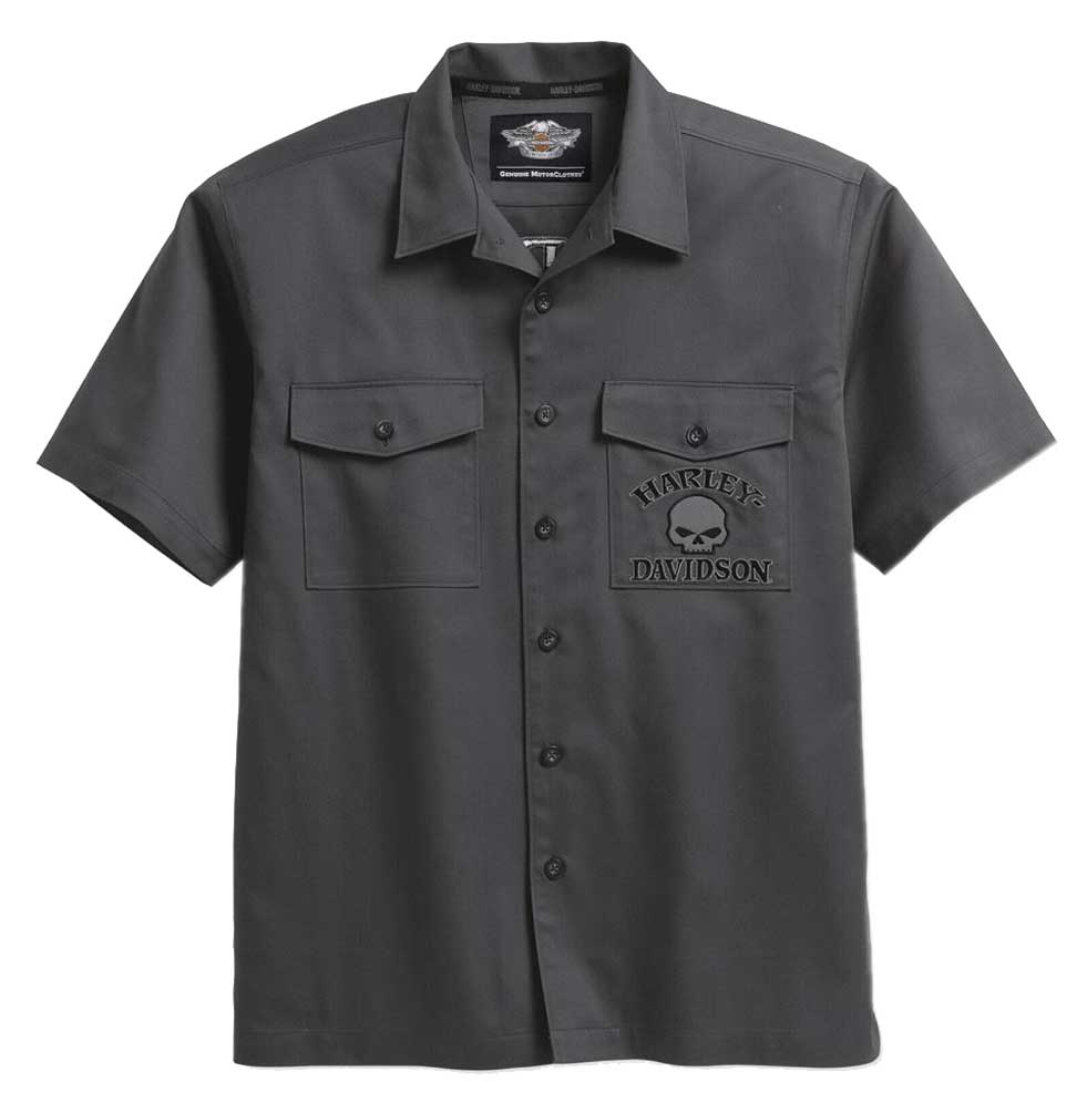Harley Davidson ★【ワーク シャツ】Willie G. Skull Woven Harley-Davidson® Men's Shirt, Vented Performance Willie G