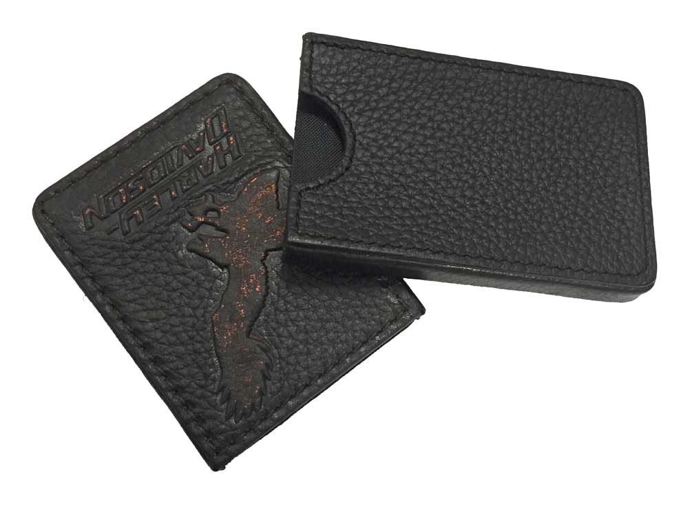 Harley-Davidson Free Shipping - Harley-Davidson Mens Vintage Eagle Slider Card Case Leather Wallet EV4371L-BLACK - Free Shipping on many products plus Orders Over $99