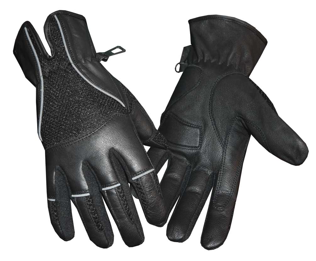 Redline Men S Vented Full Finger Anti Vibration Leather Gloves Black G 047 Wisconsin Harley Davidson