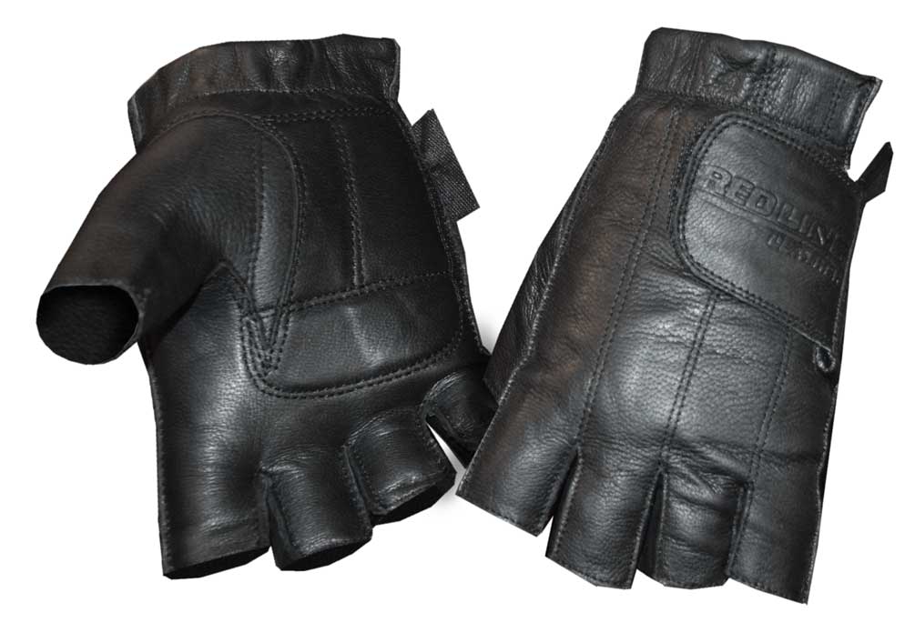 black leather fingerless gloves women