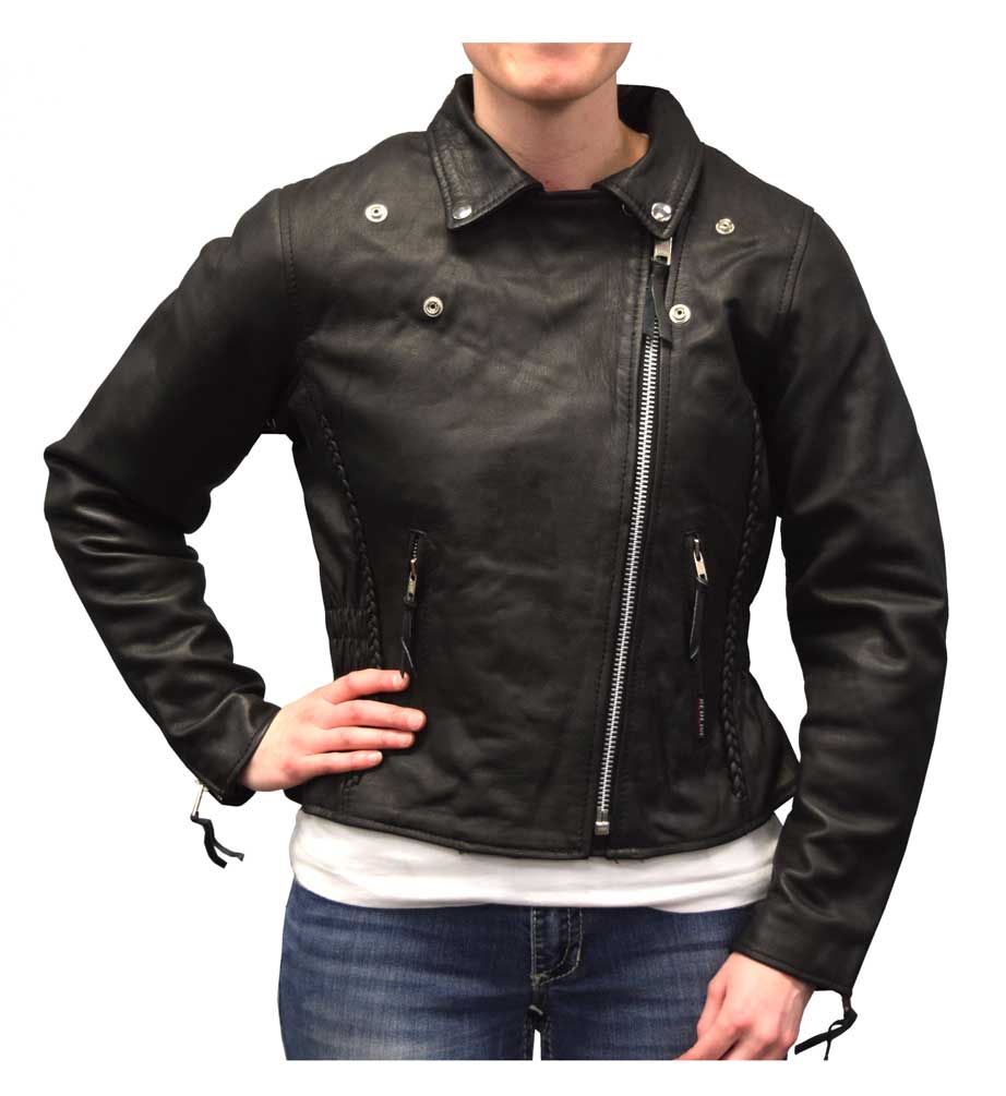 Women’s leather biker jacket