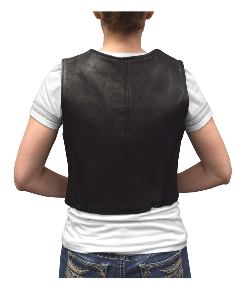 Harley-Davidson Free Shipping - Redline Leather Women's Zip Front Leather Motorcycle Riding Vest, Black LEV-222 - Free Shipping on many products plus Orders Over $99