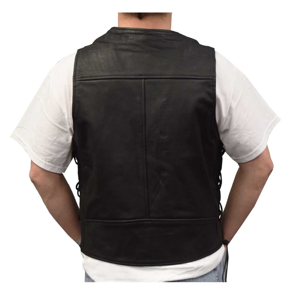 Harley-Davidson Free Shipping - Redline Leather Mens Leather Black Piping Motorcycle Riding Vest, Black M-2200BR - Free Shipping on many products plus Orders Over $99