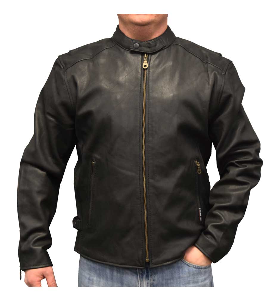 Redline Men's Leather Touring Motorcycle Jacket with Gator Liner