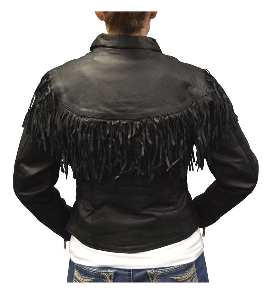 Harley-Davidson Free Shipping - Redline Women's Mid-Weight Fringe Goat Leather Motorcycle Jacket, Black L-3225 - Free Shipping on many products plus Orders Over $99