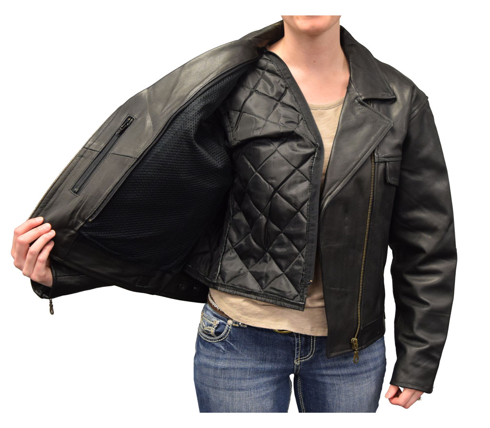 Redline Women's Naked Goat Skin Leather Motorcycle Jacket, Black L-HARLEY - Largest Selection of Harley-Davidson Products