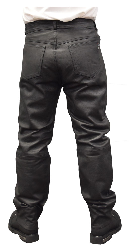 パンツ Lee riders black leather straight pants Redline Mens Classic Black Easy Fit Leather Motorcycle Fully