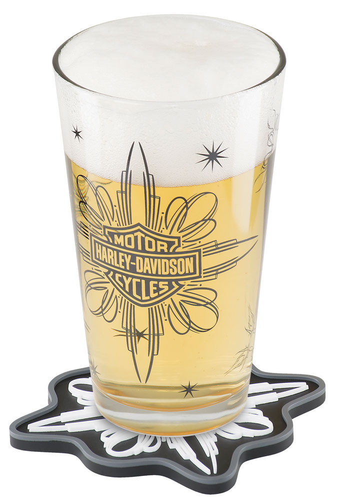 Harley-Davidson Free Shipping - Harley-Davidson Celebrate Pint Glass Set, Two Glasses w/ Coasters HDL-18772 - Free Shipping on many products plus Orders Over $99