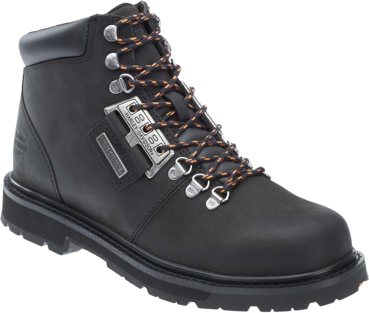 Harley-Davidson Men's Templin Black or Orange Striped Motorcycle Boots D93434 - Wisconsin Harley-Davidson
