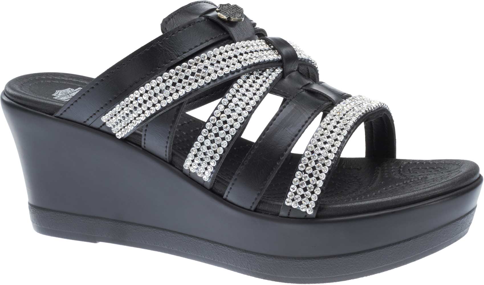 Harley-Davidson Women's Kellway Black Fashion Wedge Sandals D83924 - Wisconsin Harley-Davidson