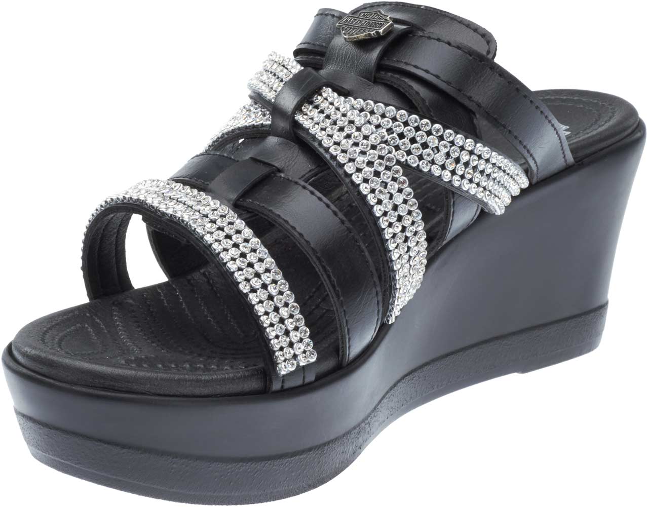 Harley-Davidson Free Shipping - Harley-Davidson Women's Kellway Black Fashion Wedge Sandals D83924 - Free Shipping on many products plus Orders Over $99