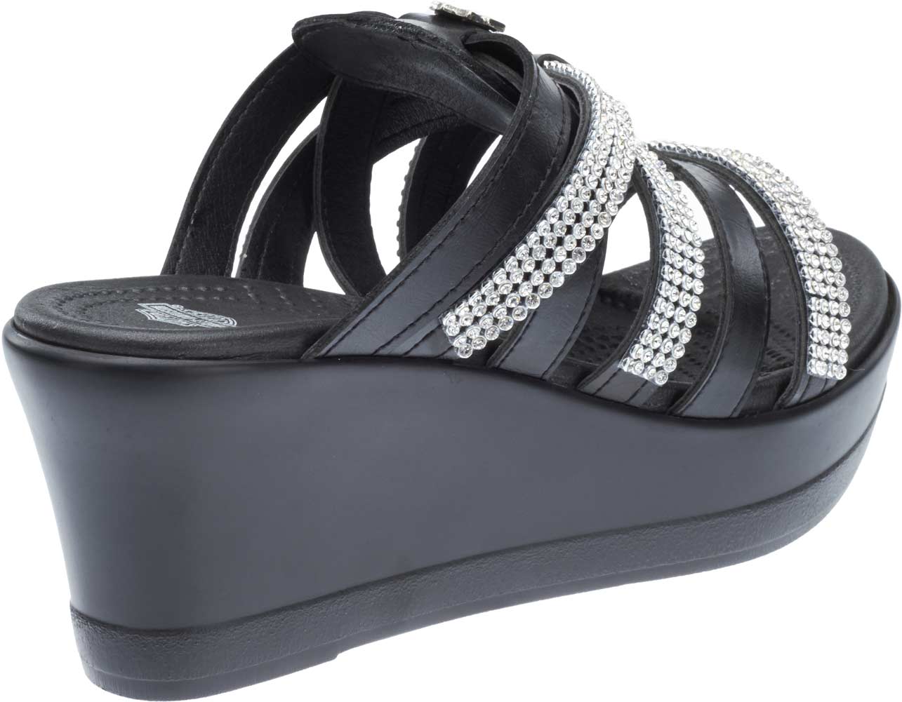 Harley-Davidson Women's Kellway Black Fashion Wedge Sandals D83924 - No Hassle Returns at Wisconsin Harley