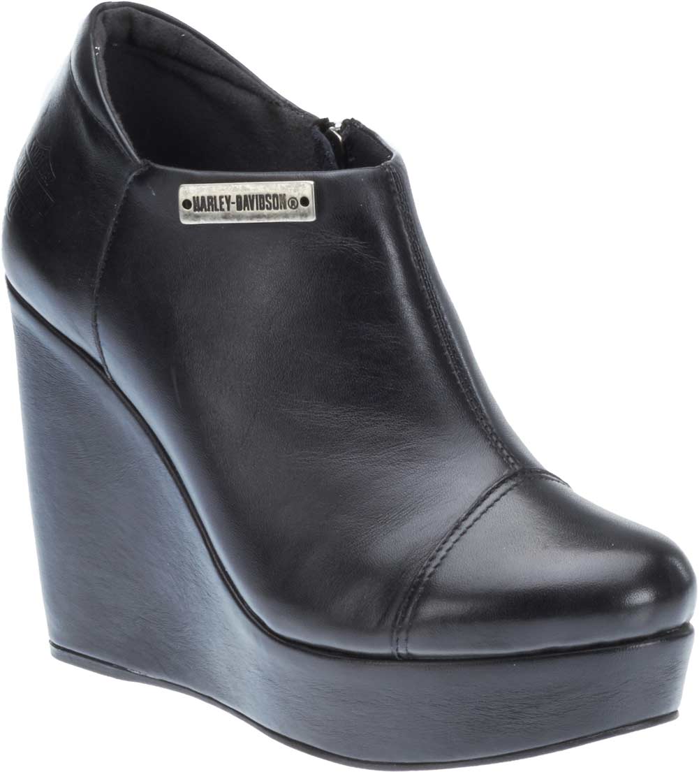Harley-Davidson Women's Sutton 4.25-Inch Black Fashion Wedge Booties D83906 - Wisconsin Harley-Davidson