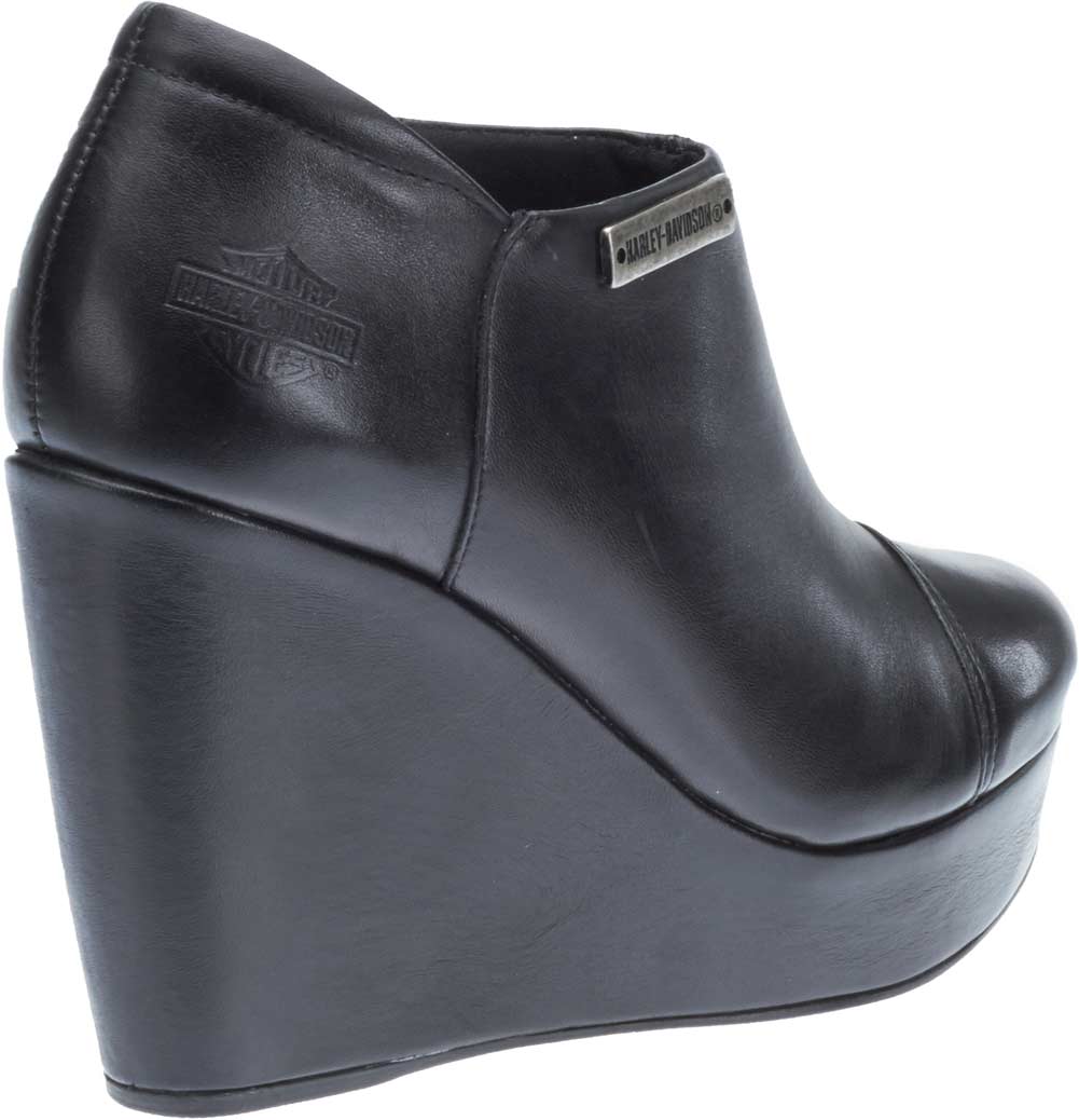 Harley-Davidson Women's Sutton 4.25-Inch Black Fashion Wedge Booties D83906 - No Hassle Returns at Wisconsin Harley
