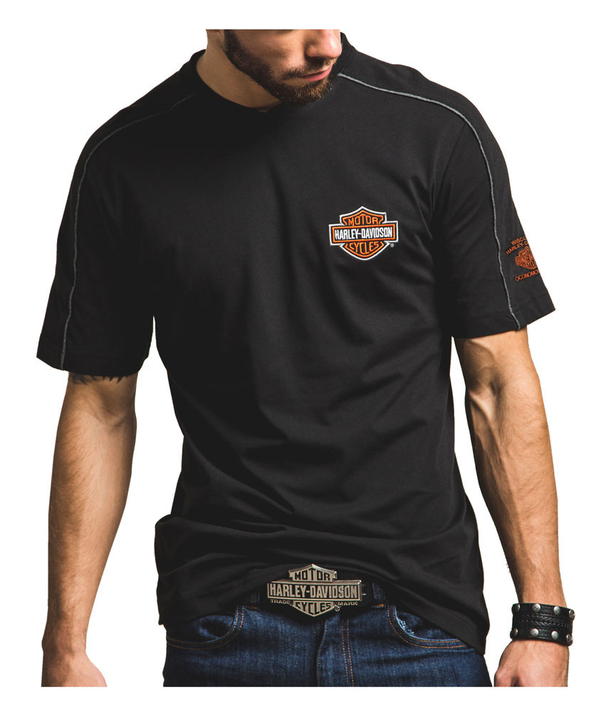 Harley-Davidson Men's Chrome Effect Premium Short Sleeve Shirt H002-HB85 - Wisconsin Harley-Davidson