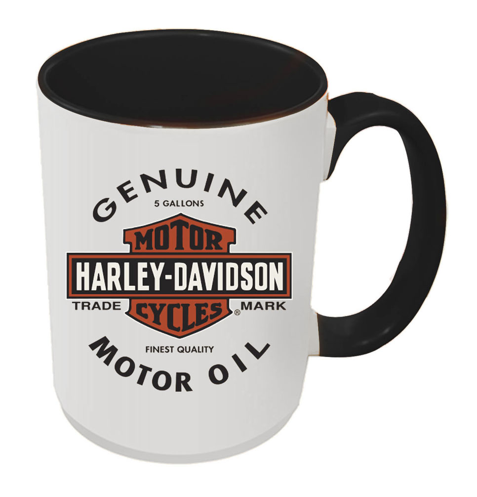 Harley Davidson® Genuine Bands Coffee Mug 15 Oz White W Black Inside Hd Gmo 1772b Wisconsin 