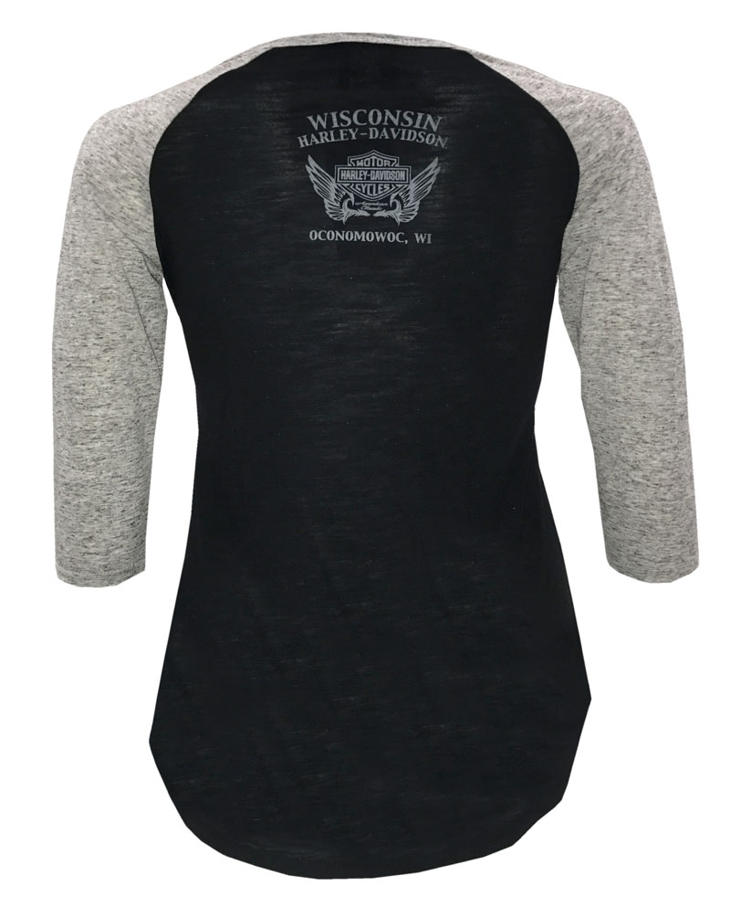 Harley-Davidson Free Shipping - Harley-Davidson Women's Bar & Shield Logo Raglan Long Sleeve Shirt, Black & Gray - Free Shipping on many products plus Orders Over $99