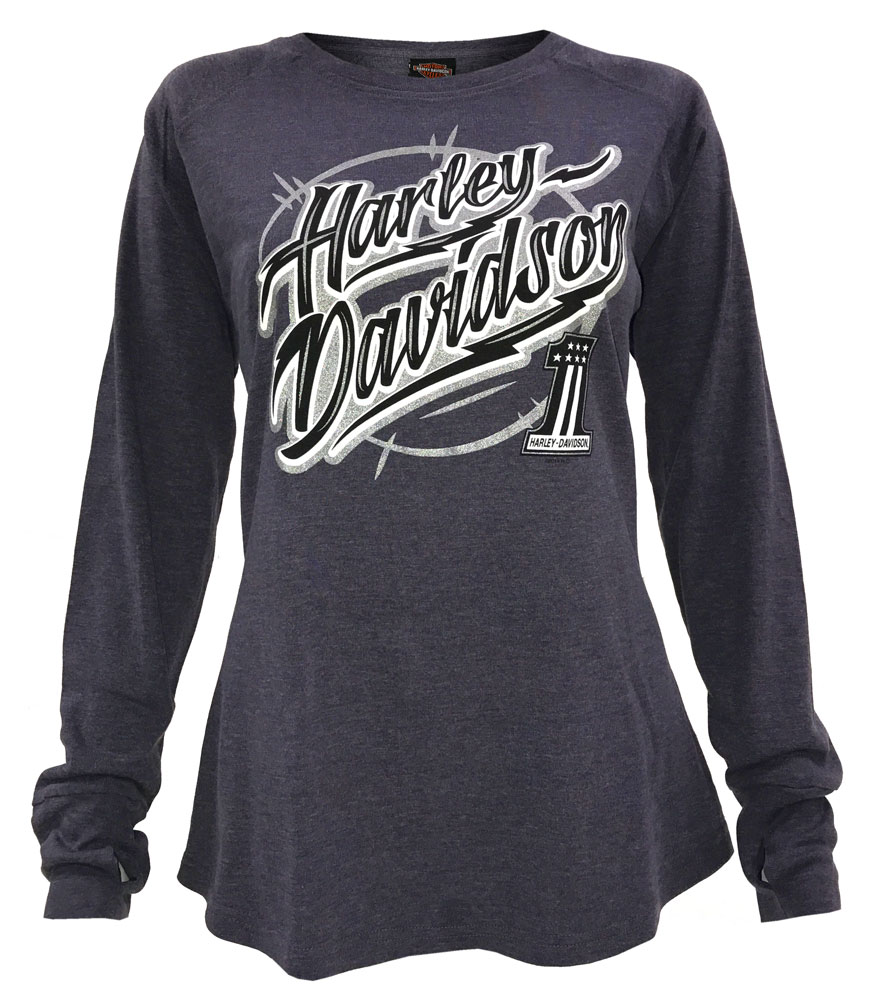 Harley-Davidson Women's Infatuation H-D Raglan Long Sleeve Shirt, Purple - Wisconsin Harley-Davidson