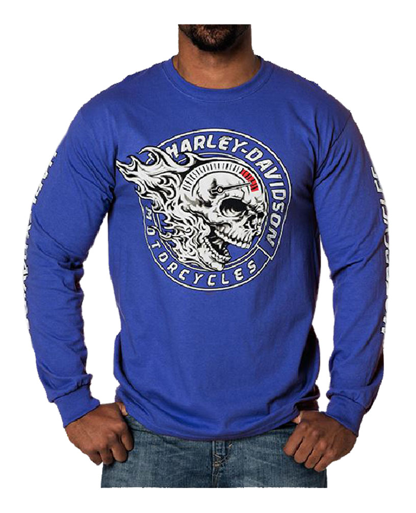 Harley-Davidson® Men's Chief Flaming Skull Long Sleeve T-Shirt