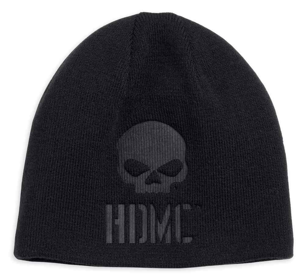 Harley-Davidson Men's Reversible Logo Knit Beanie Hat, Black 99493-17VM - Wisconsin Harley-Davidson