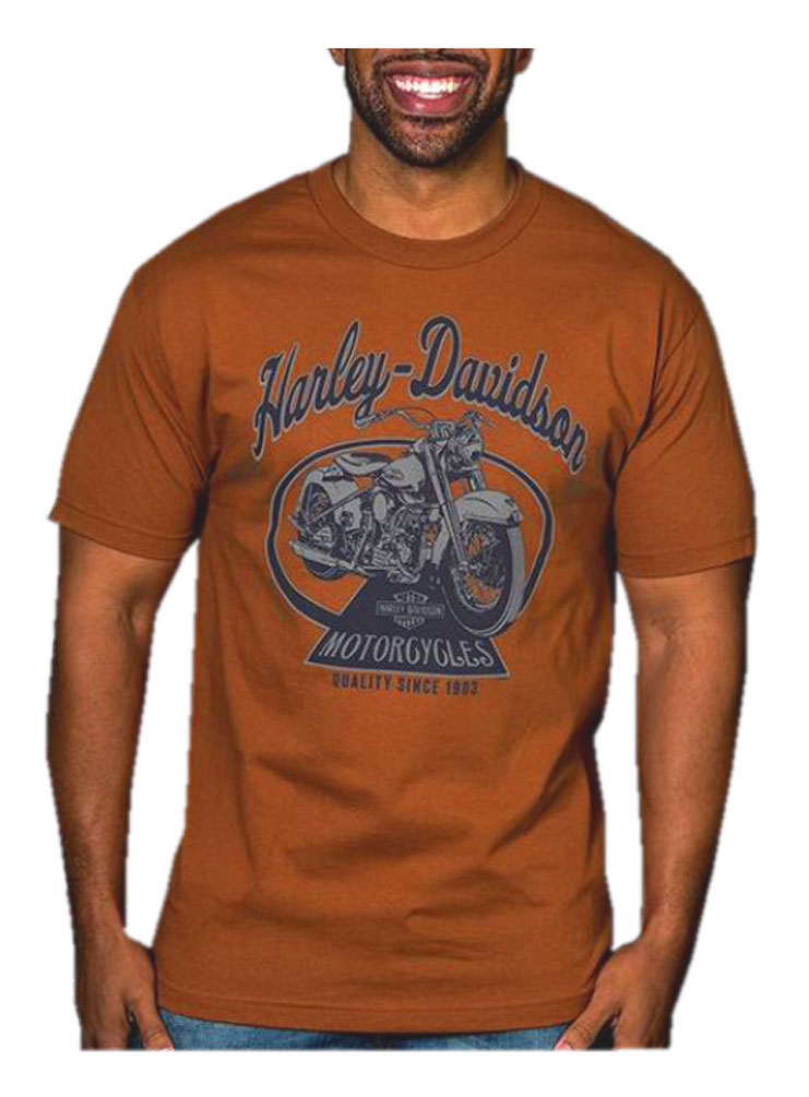 Harley-Davidson Men's Vintage Ride Short Sleeve Crew Neck T-Shirt, Texas Orange - Wisconsin Harley-Davidson