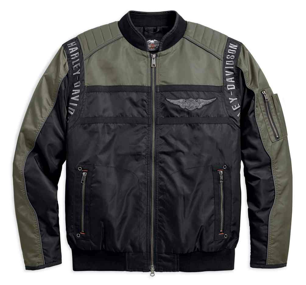 Harley-Davidson® Men's Mainstreet Colorblocked Nylon Bomber Jacket