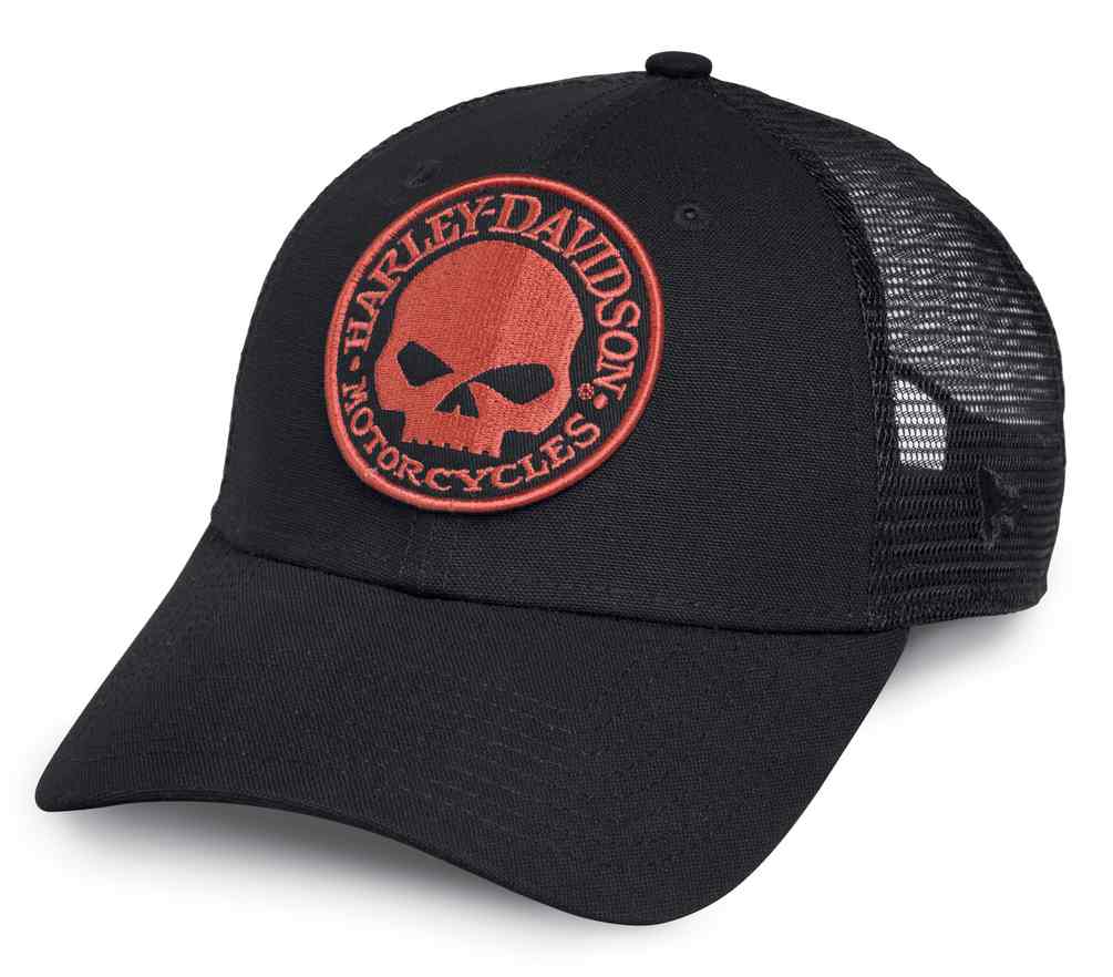 Men's Orange Embroidered Willie G Skull 