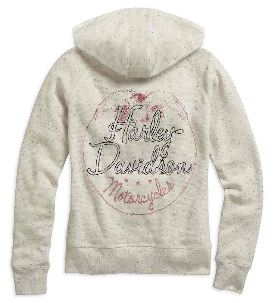 Harley-Davidson® Women's Metallic Flecked Zip Hoodie, Whitecap