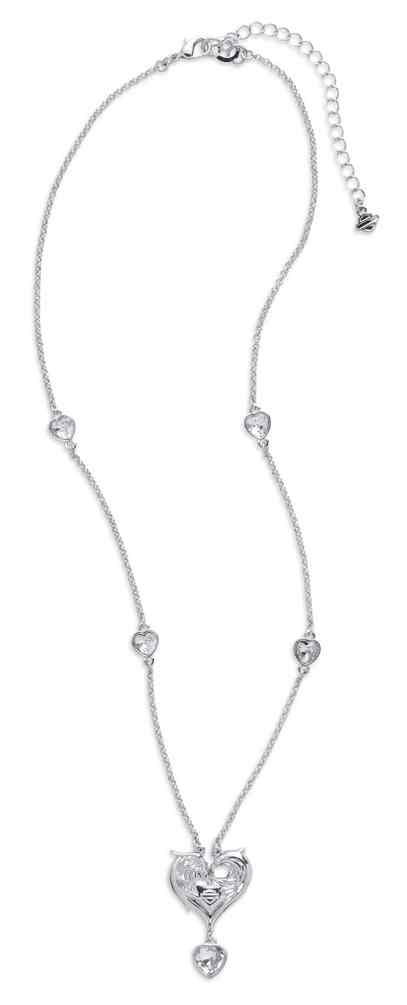 Harley-Davidson Women's Rhinestone Heart Necklace, Rhodium Plated 97811-17VW - Wisconsin Harley-Davidson